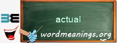 WordMeaning blackboard for actual